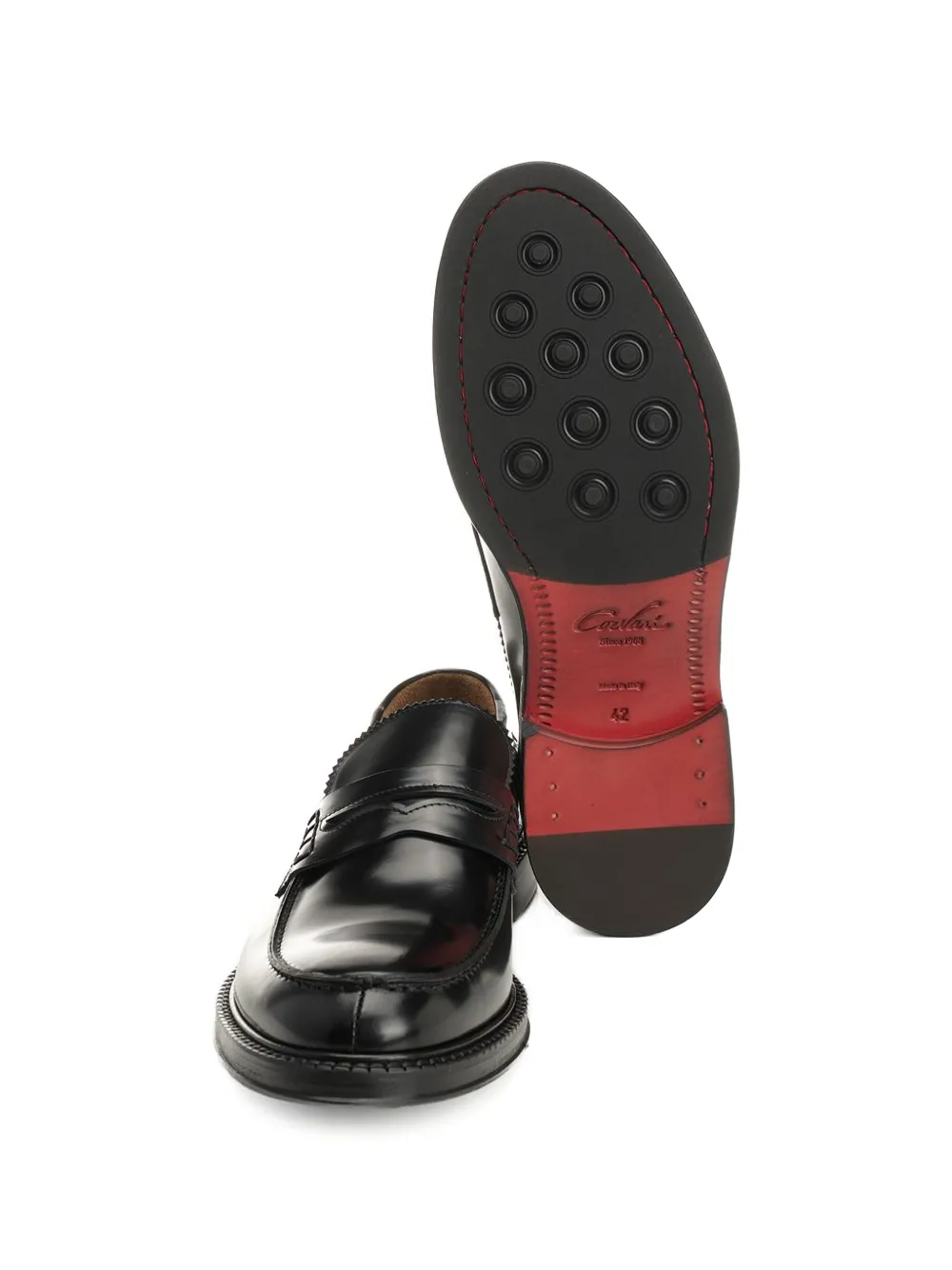 corvari brushed-leather loafers Zwart