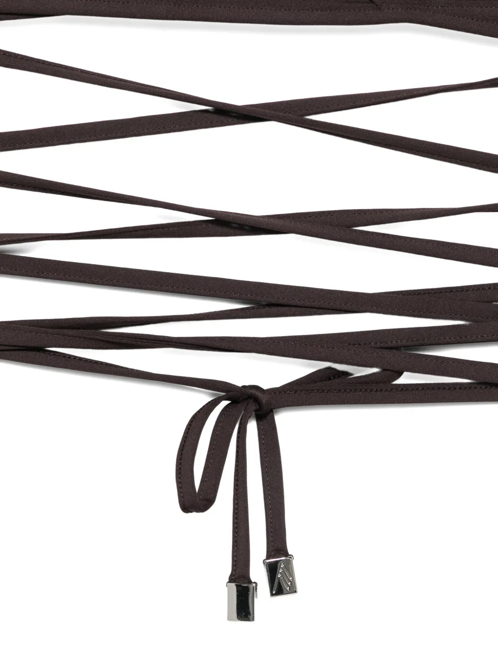 The Attico Bikini met strikken aan de zijkant Bruin