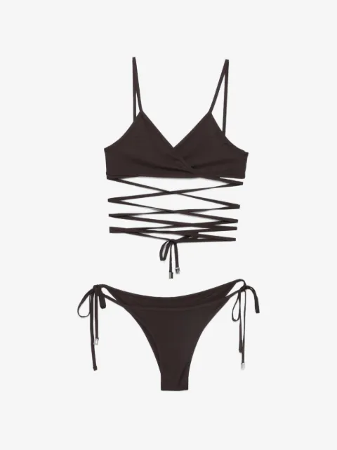 The Attico wrap-around side-ties bikini