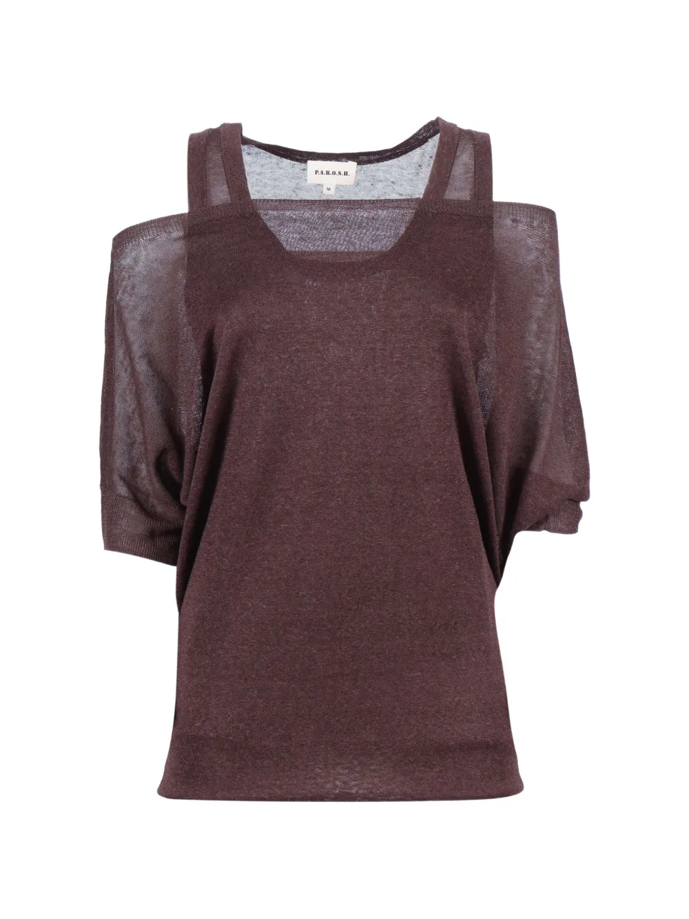P.A.R.O.S.H. cold-shoulder layered-effect top - Marrone