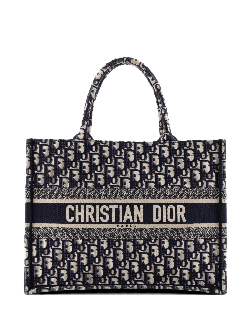 Christian Dior Pre-Owned Borsa tote Book media in tela con motivo Oblique - Blu