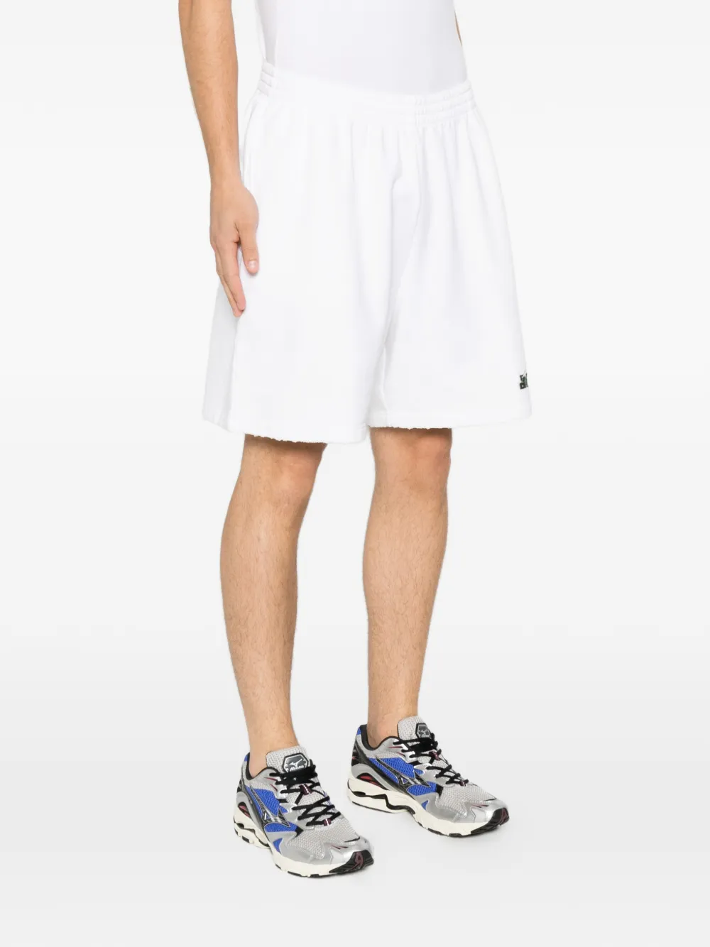 Balenciaga Shorts met logoprint en zak Wit