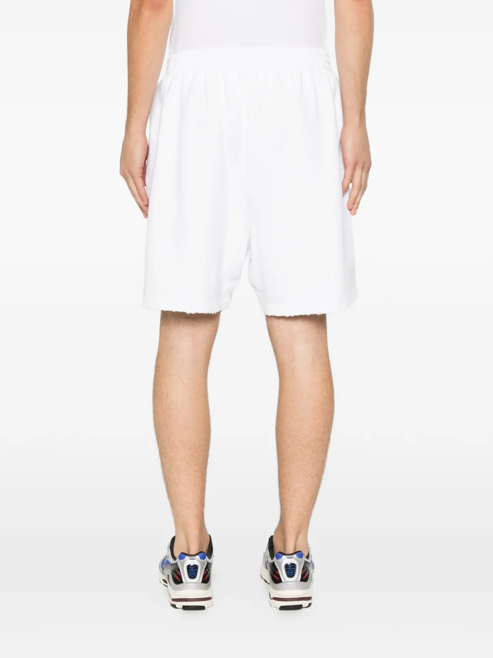Balenciaga Shorts met logoprint en zak Wit