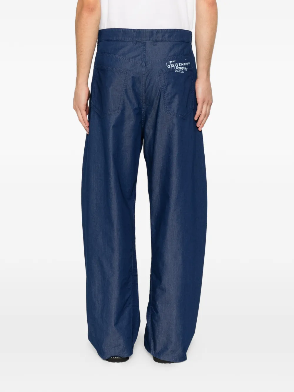 Givenchy Broek met logoprint en riemlussen Blauw