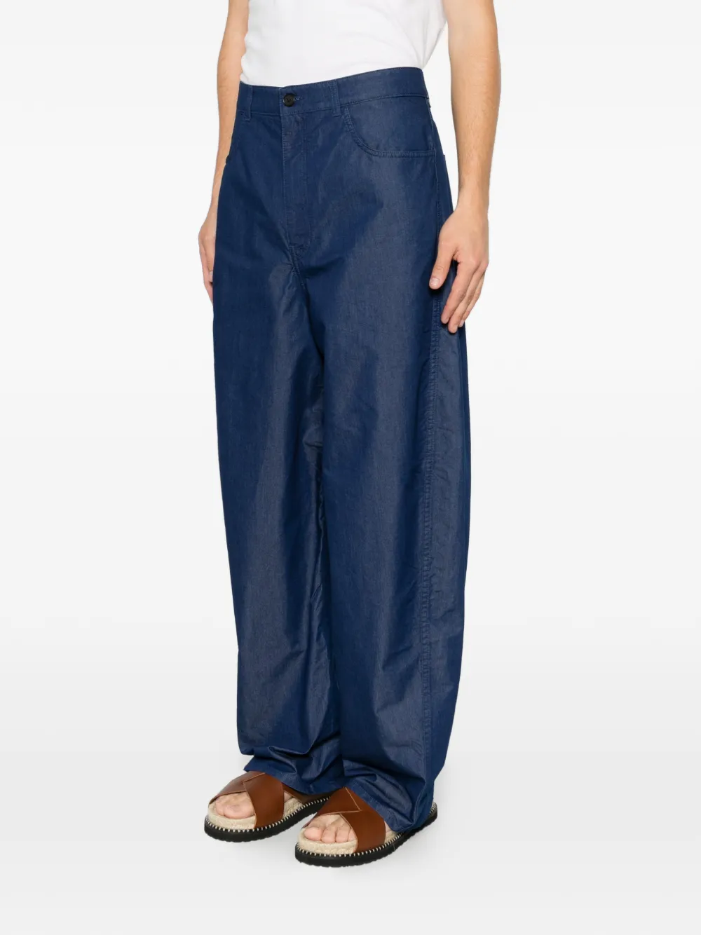 Givenchy Broek met logoprint en riemlussen Blauw