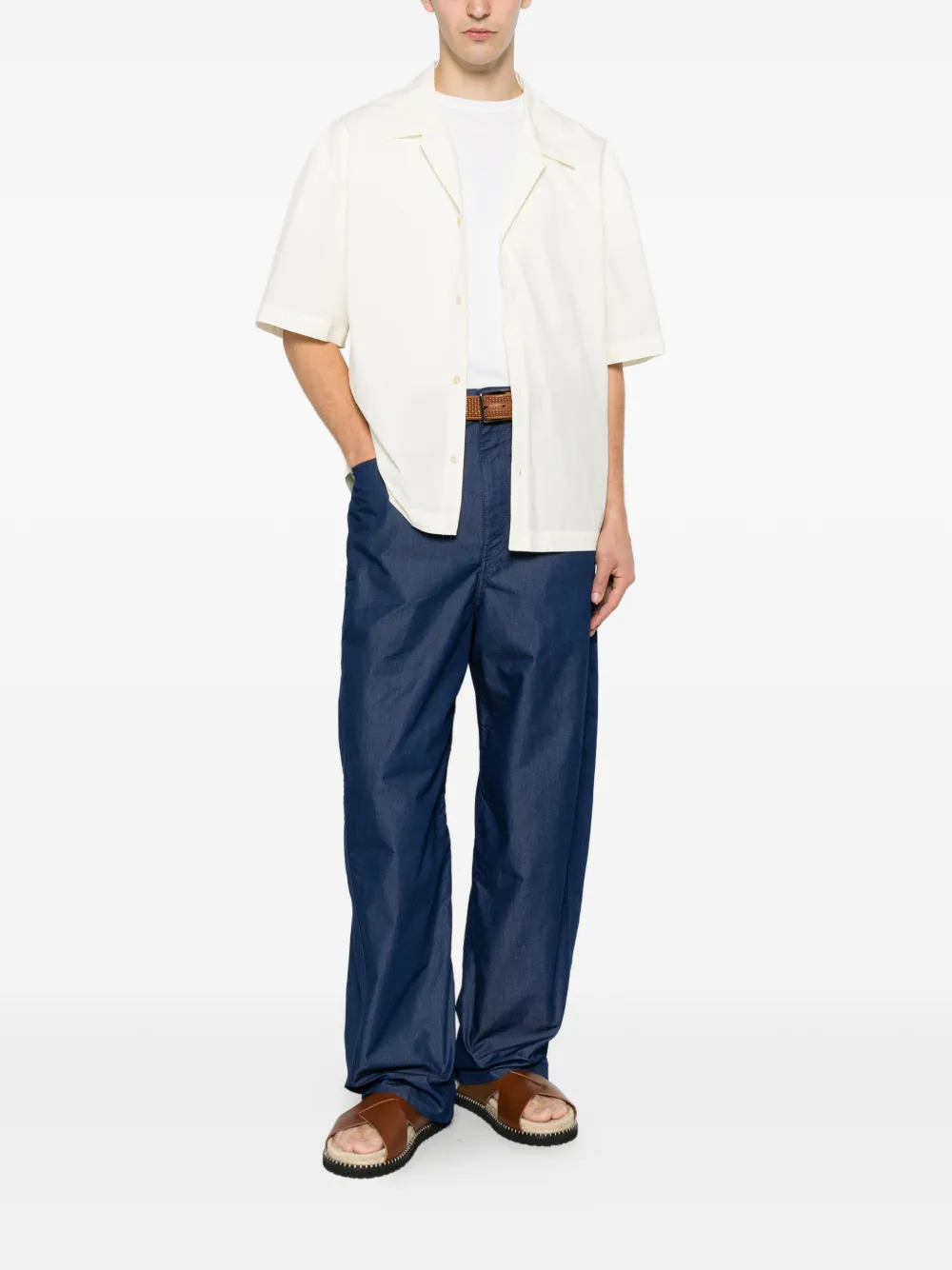 Givenchy Broek met logoprint en riemlussen Blauw