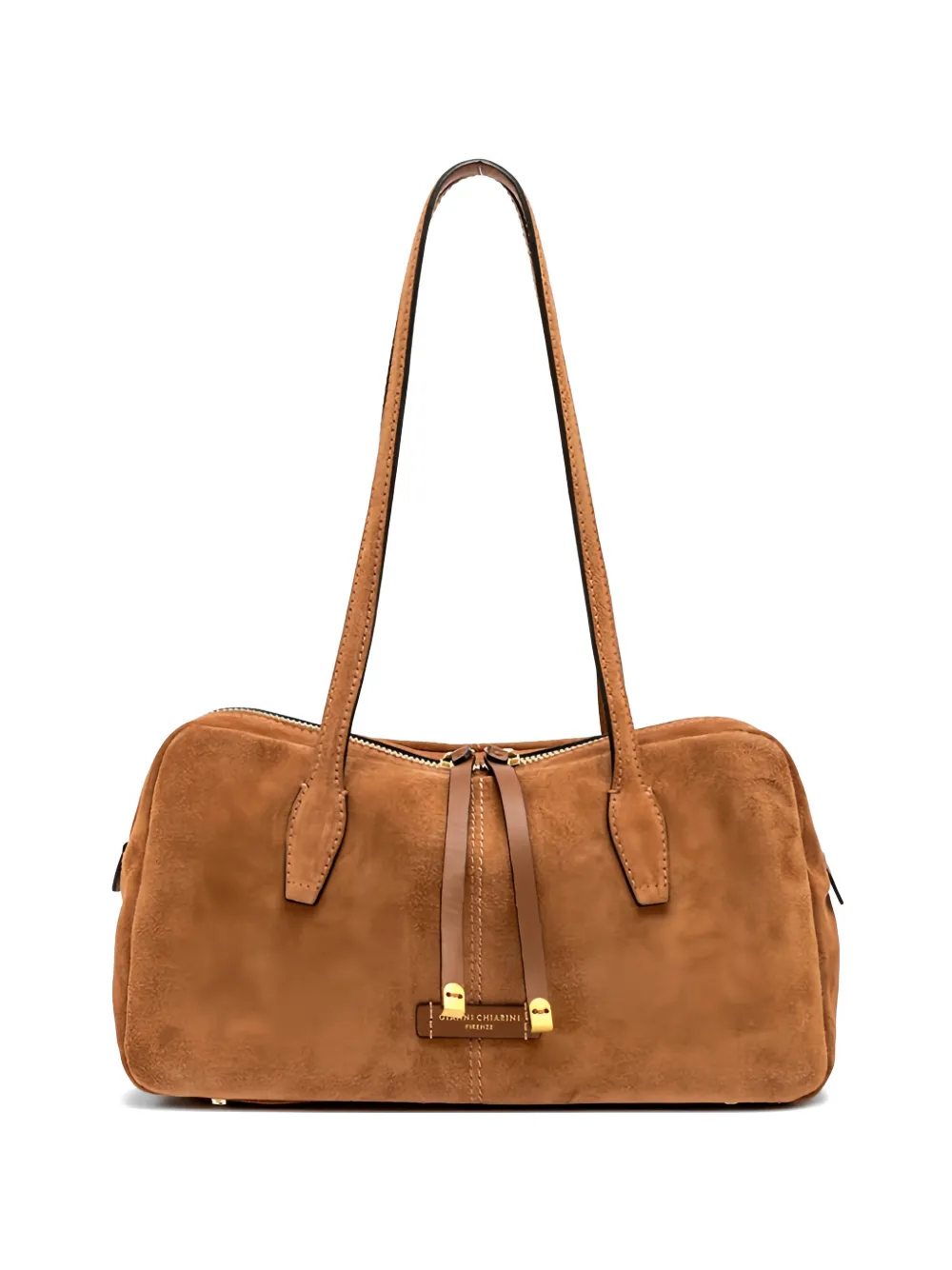 GIANNI CHIARINI Aryna suede shoulder bag - Toni neutri