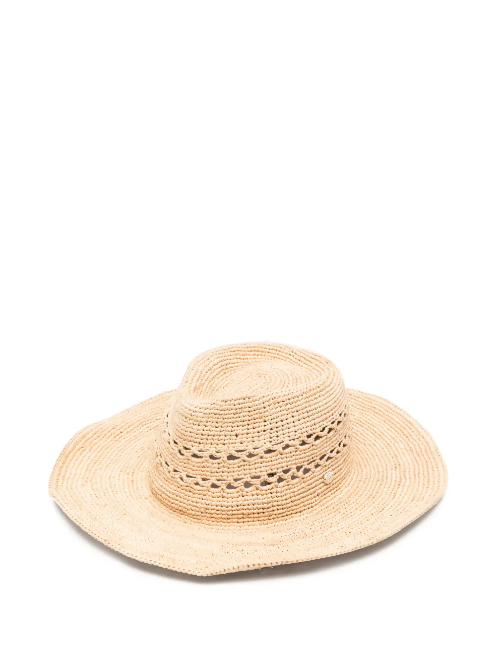 Helen Kaminski crochet-knit wide-brim hat - Toni neutri