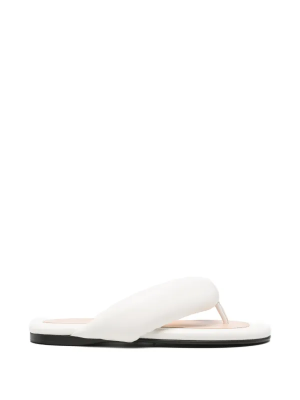 Carven Padded Leather Sandals in White