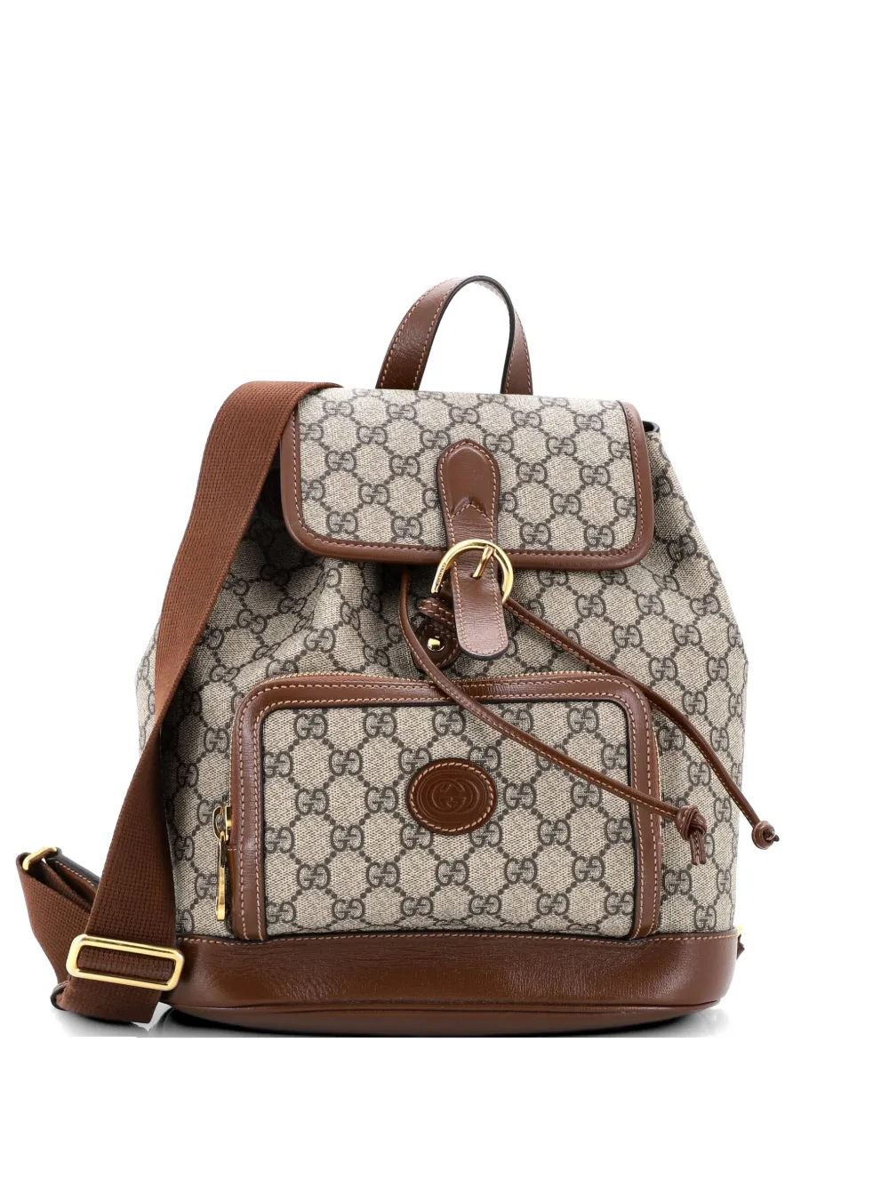 Gucci Pre-Owned Zaino GG medio con coulisse - Marrone