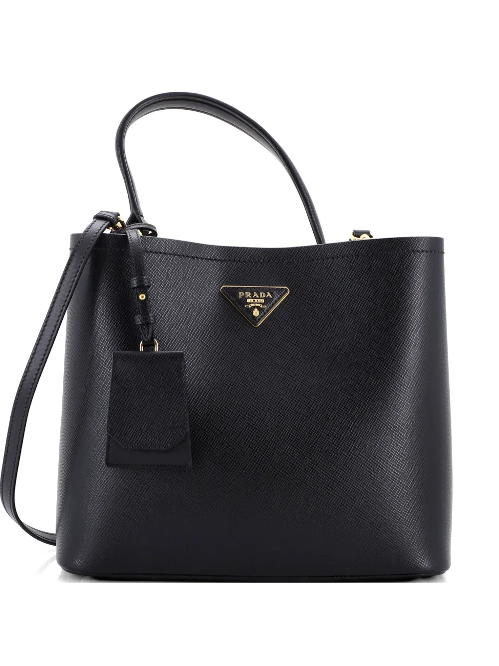 Prada Pre-Owned Borsa a secchiello Panier grande in pelle Saffiano - Nero