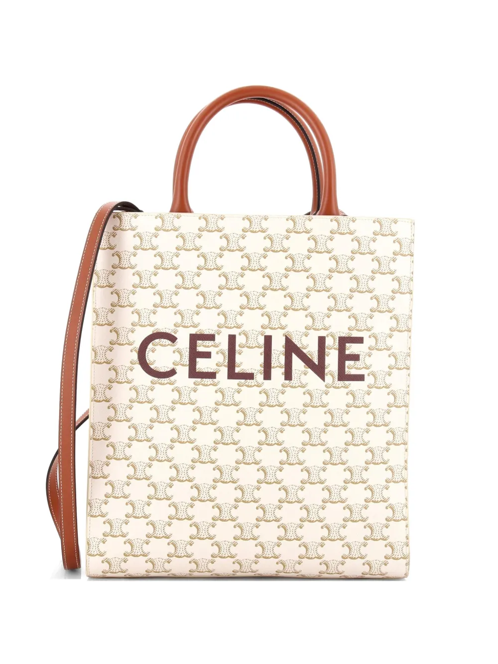 Celine Pre-Owned Borsa tote Vertical Cabas Triomphe piccola in tela cerata - Toni neutri