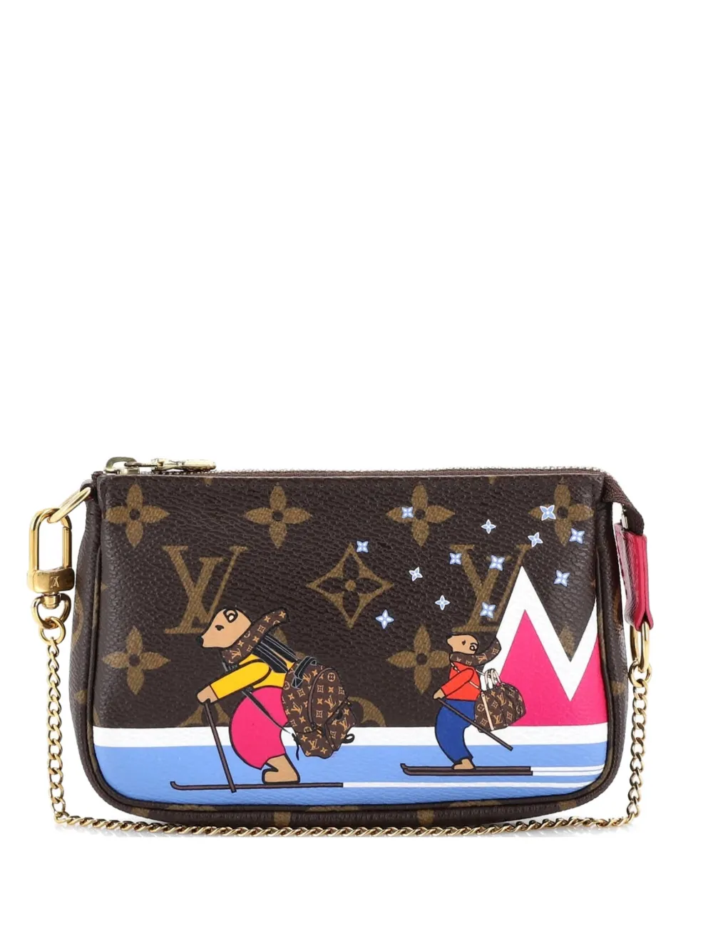 Louis Vuitton Pre-Owned Borsa a spalla Pochette Accessoires mini Limited Edition Christmas Animation in tela Monogram - Marrone
