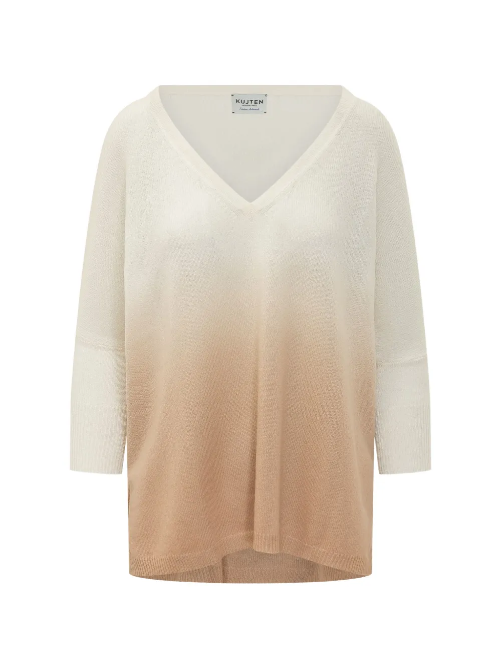 kujten gradient-effect V-neck sweater - Bianco