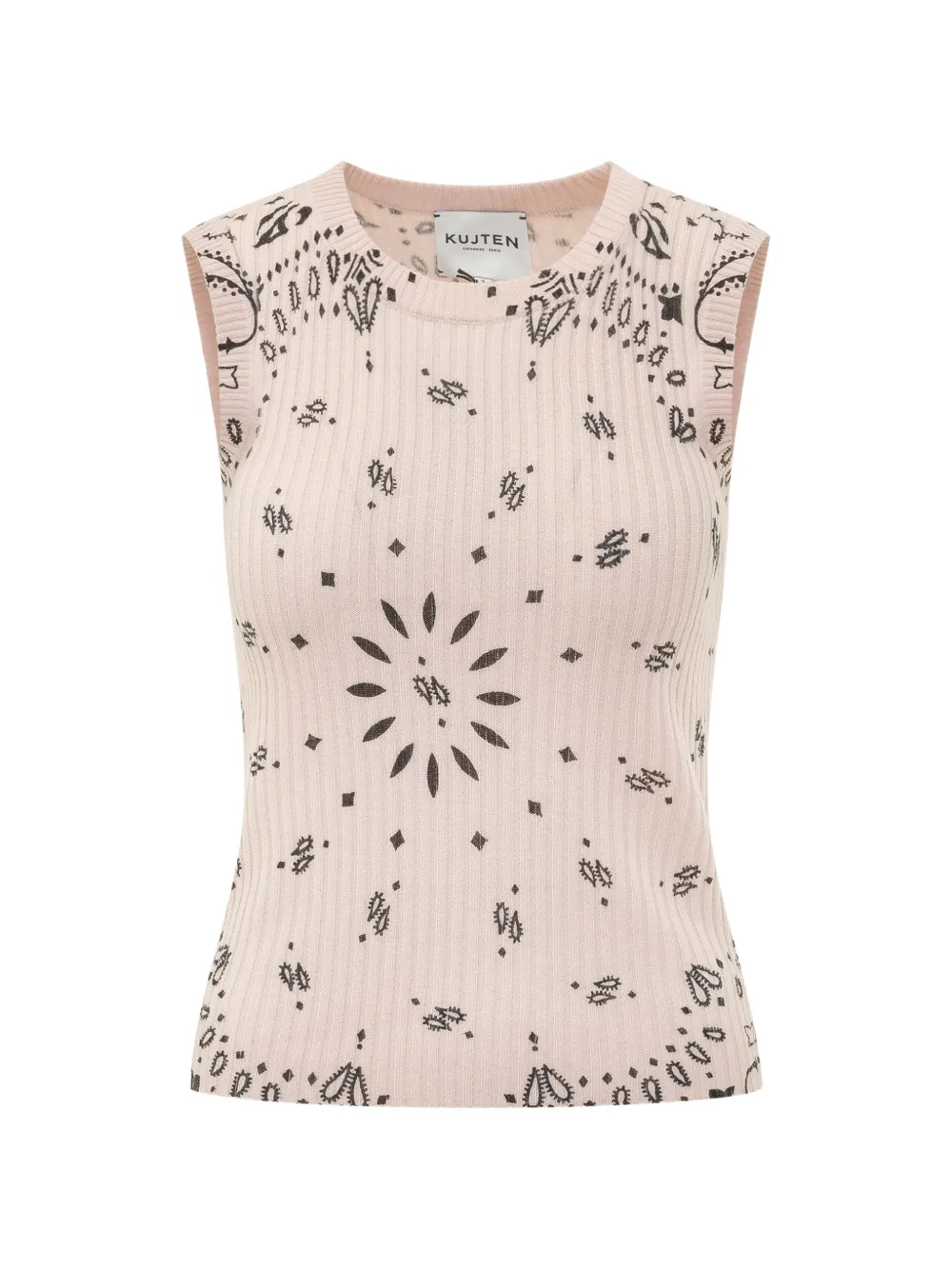 kujten paisley-print ribbed-knit tank top - Rosa