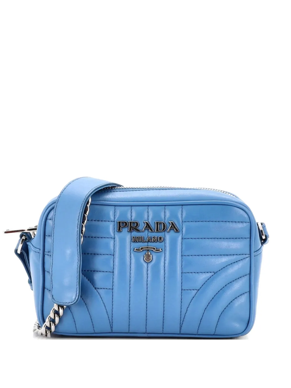 Prada Pre-Owned Mini Camera Bag Diagramme Umhängetasche mit Steppung - Blau