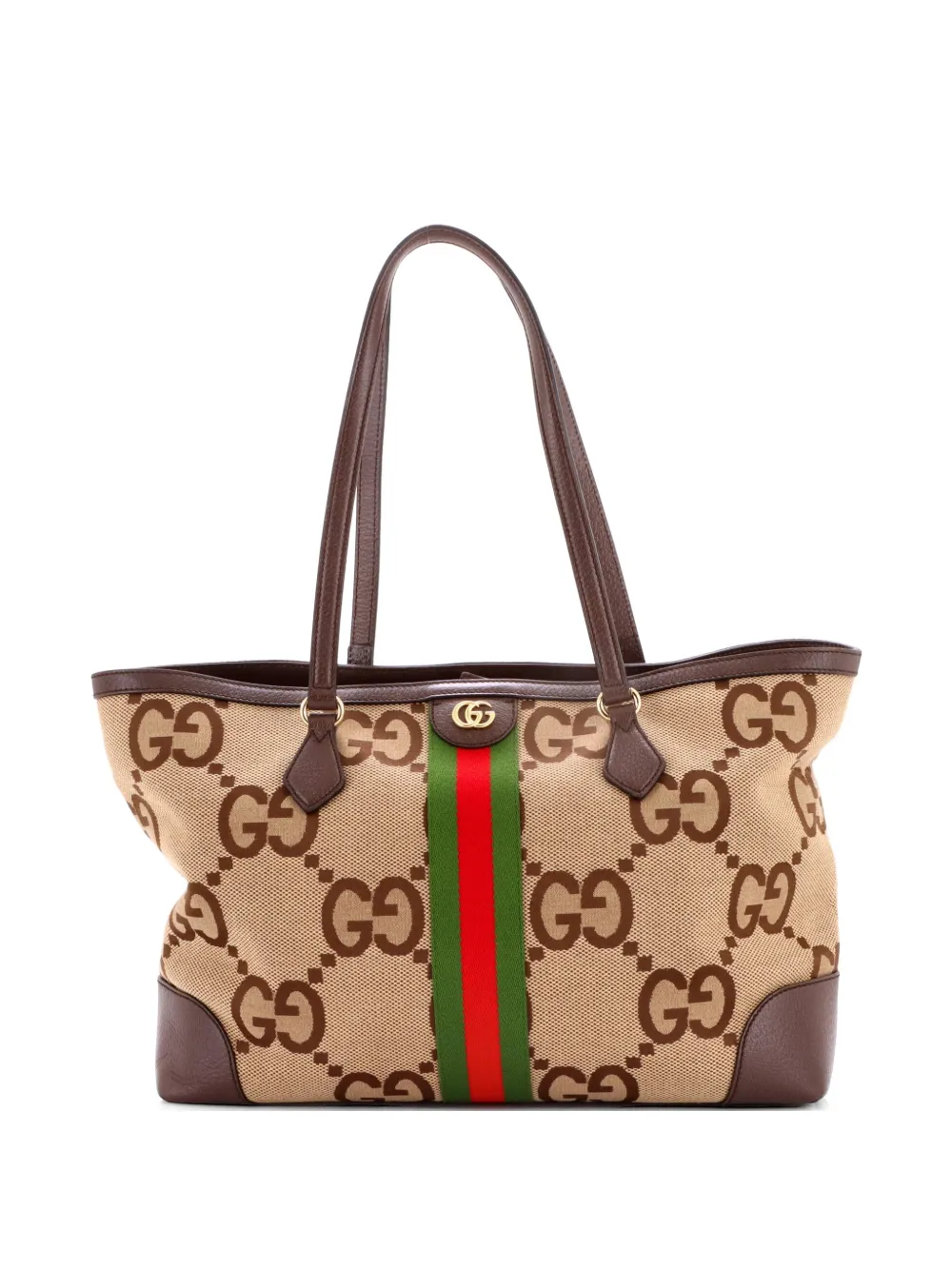 Gucci Pre-Owned Borsa tote Ophidia media in tela Jumbo GG - Marrone