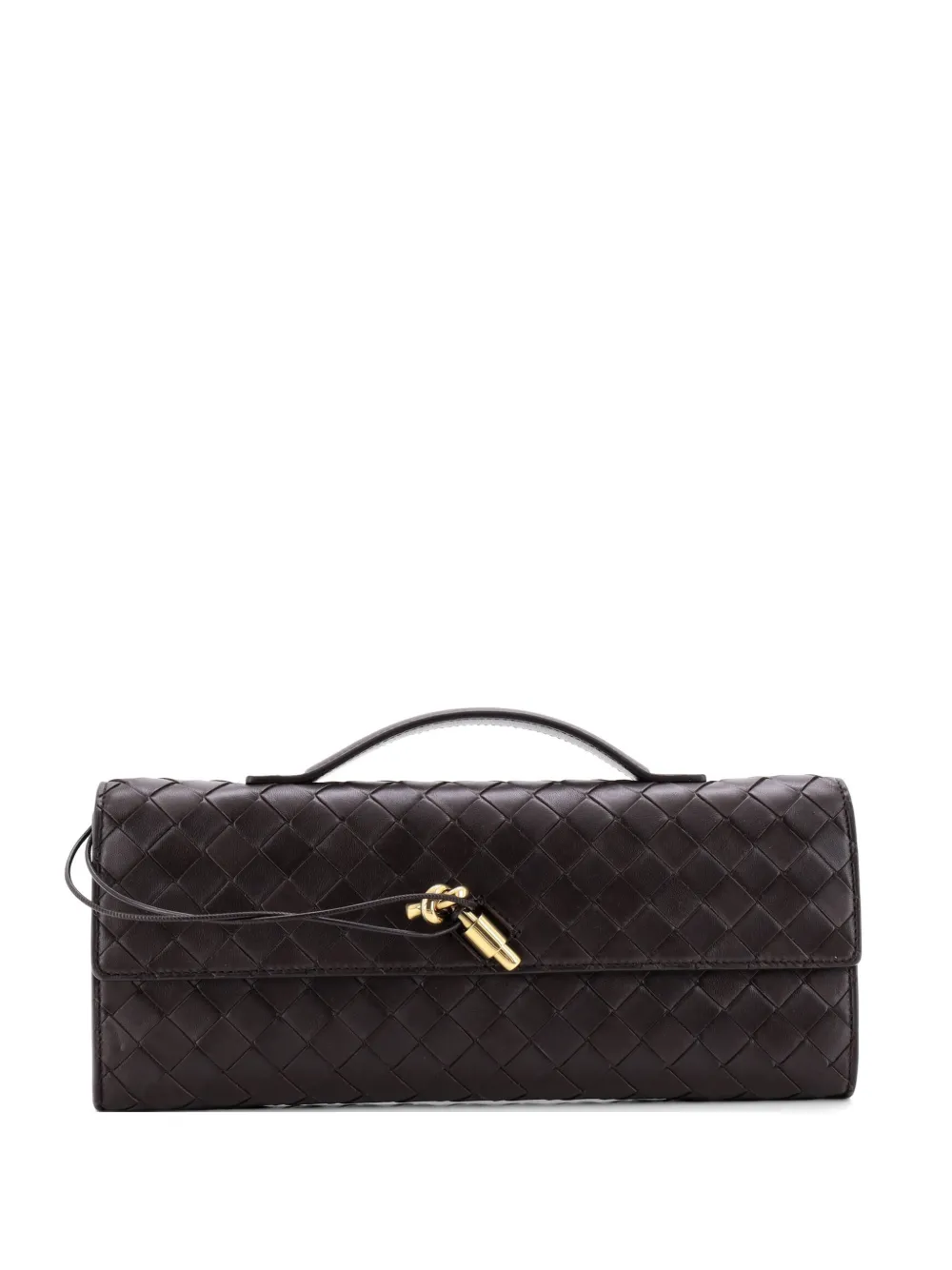 Bottega Veneta Pre-Owned Clutch Andiamo in nappa con design Intrecciato e manico - Marrone