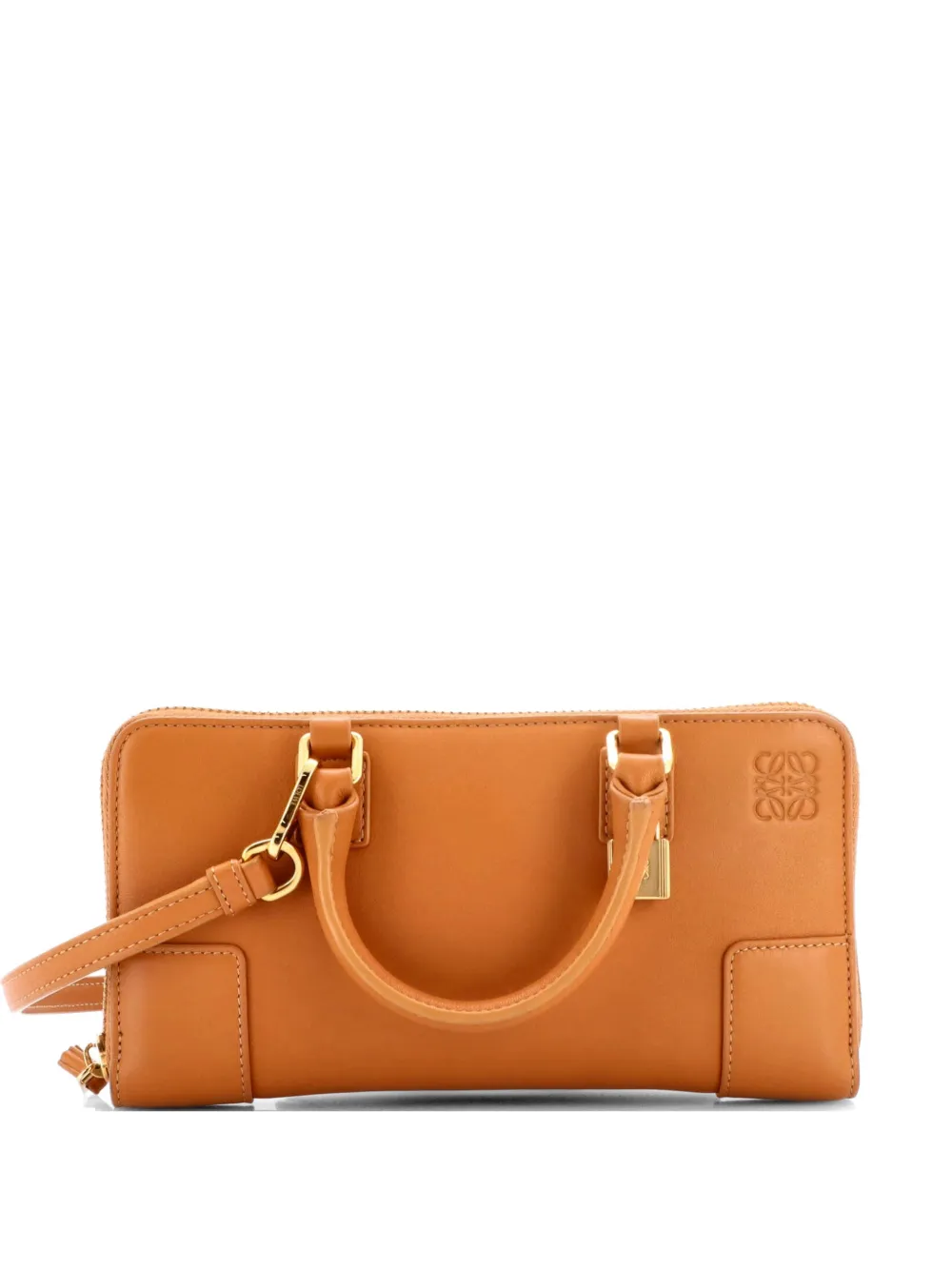 Pre-owned Loewe Amazona Pouch Leather Crossbody Bag In Brown