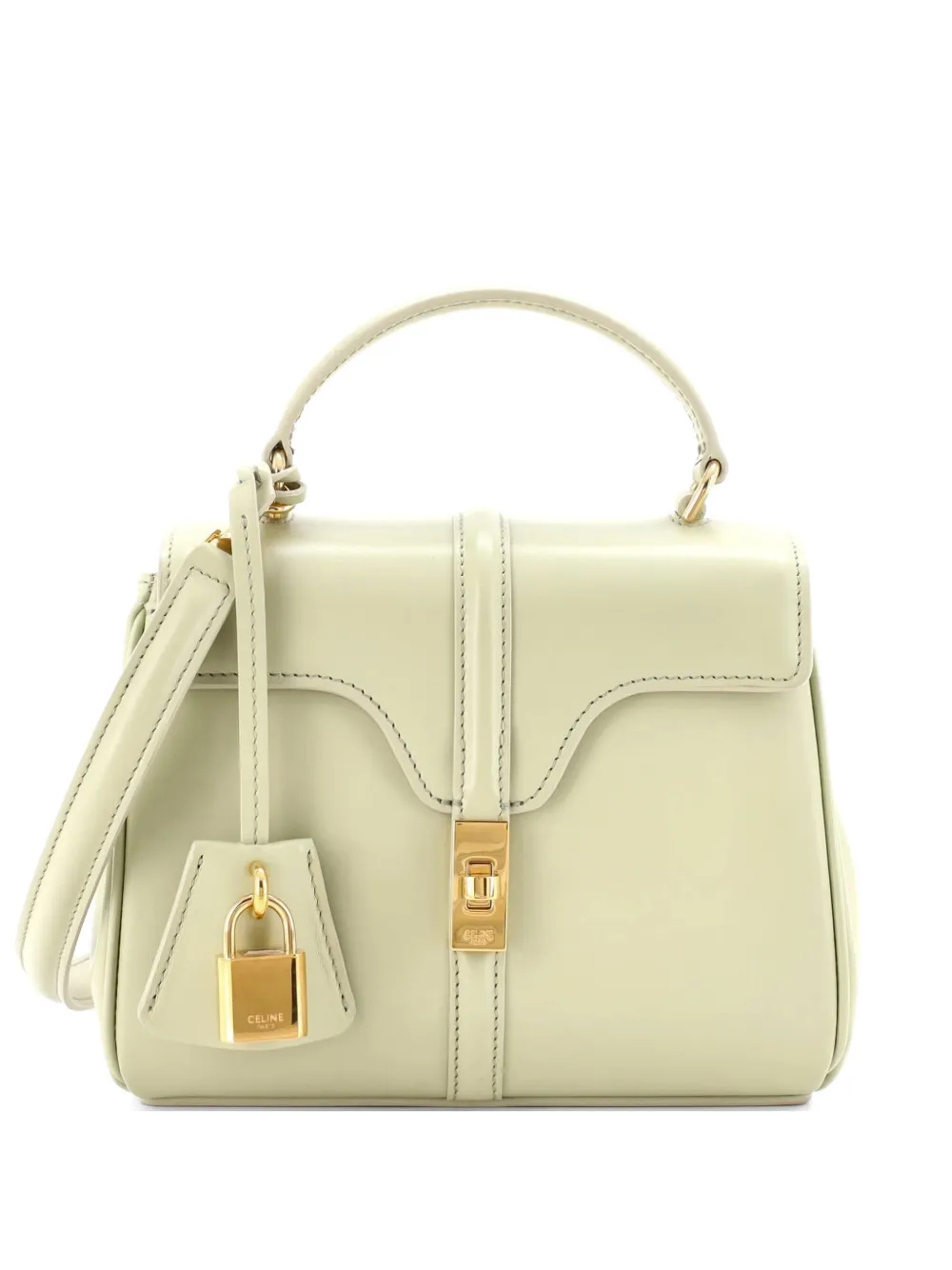 Celine Pre-Owned Kleine Top Handle Satchel-Tasche aus glattem Kalbsleder 16cm - Grün