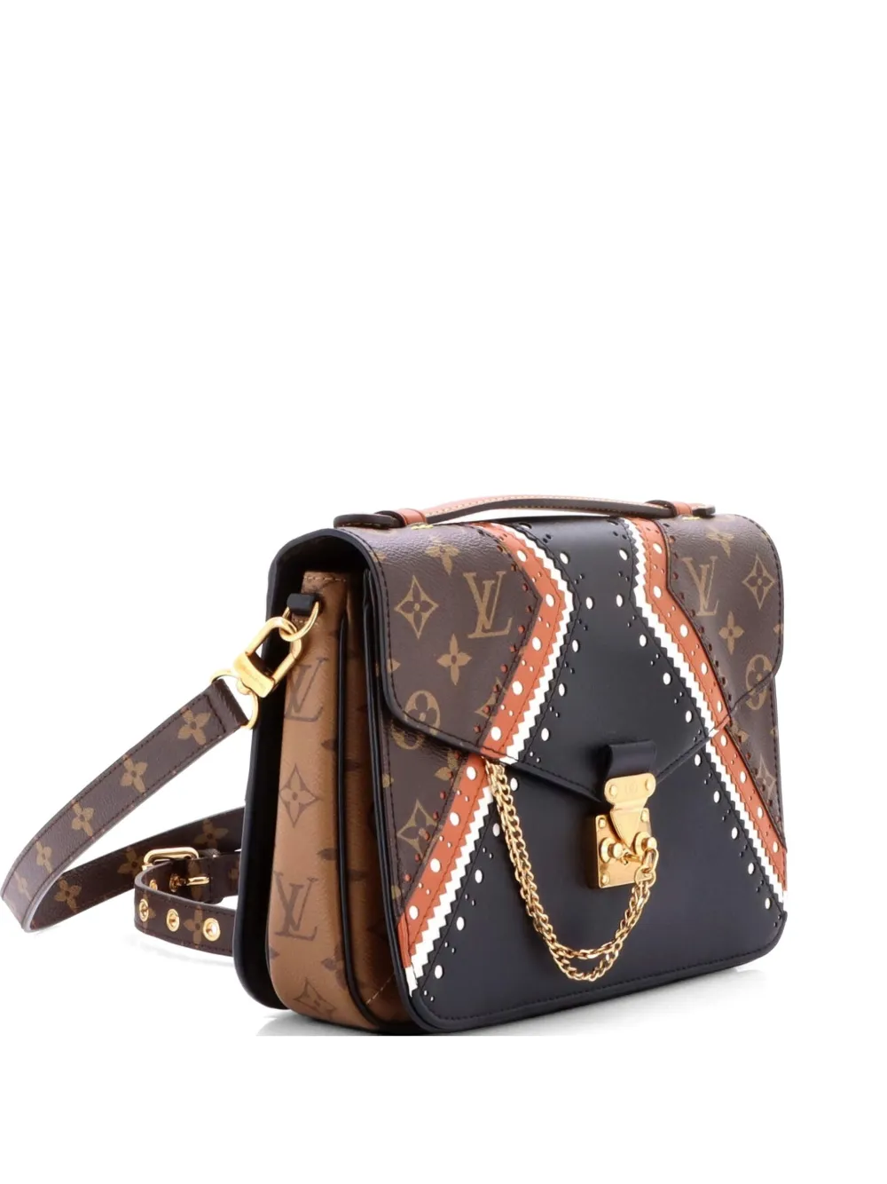 Louis Vuitton Pre-Owned Borsa a tracolla Pochette Metis Limited Edition Brogue Reverse Monogram in tela e pelle con monogramma - Nero