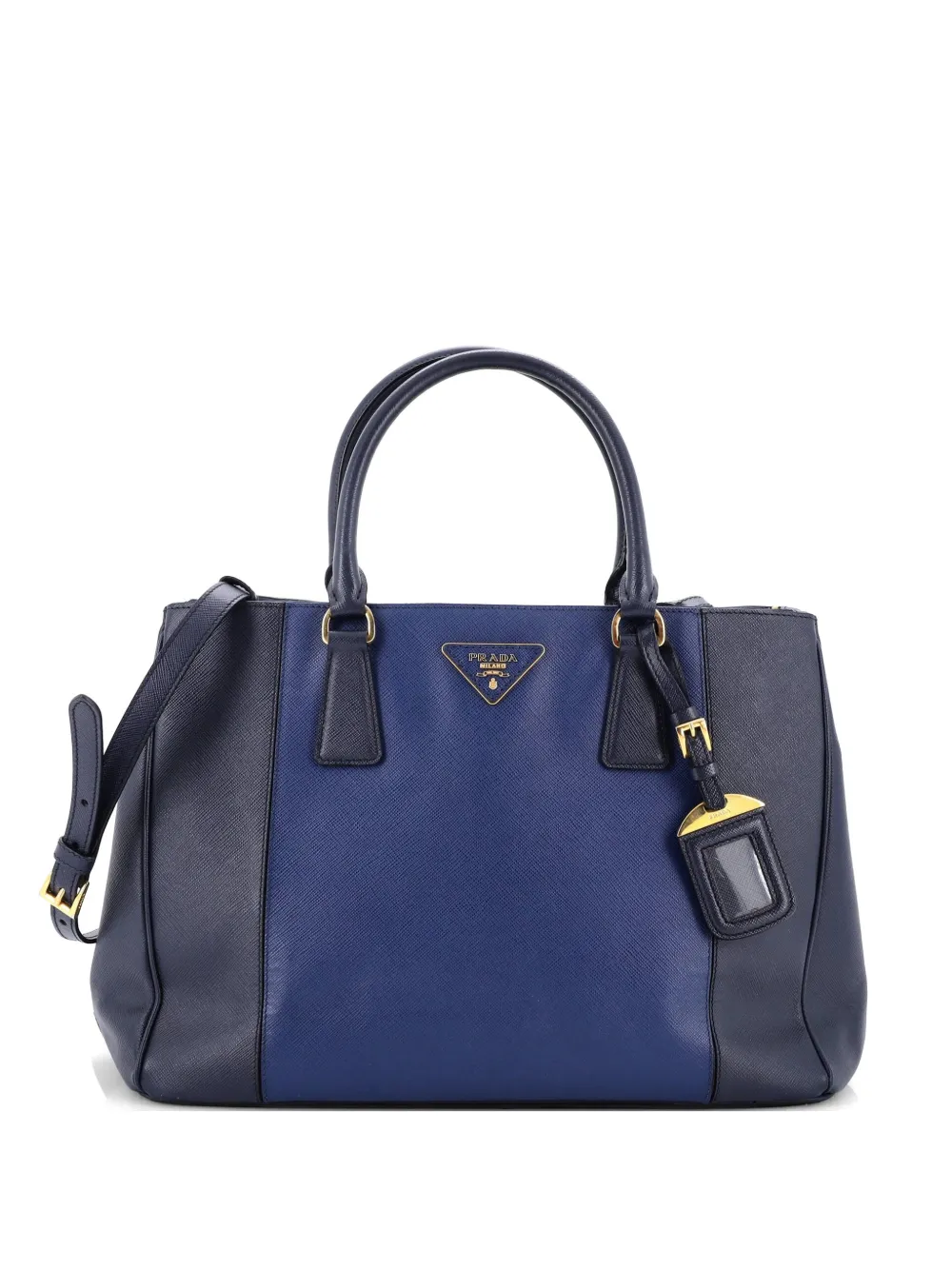 Prada Pre-Owned Mittelgroße Lux Tote Bag aus Saffiano-Leder mit Doppelreißverschluss - Blau