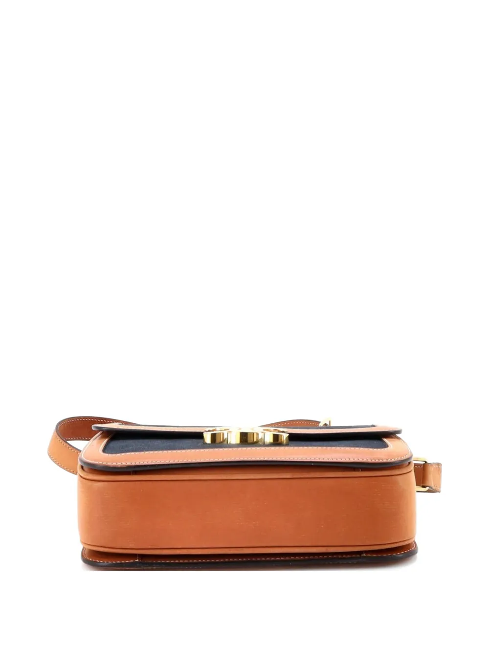 Celine Pre-owned Triomphe Shoulder Bag Canvas with Leather Medium Crossbody Bag in Blue, view 4