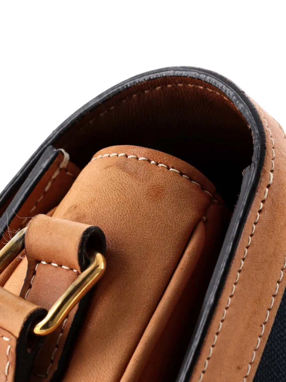 Celine Pre-owned Triomphe Shoulder Bag Canvas with Leather Medium Crossbody Bag in Blue, view 5