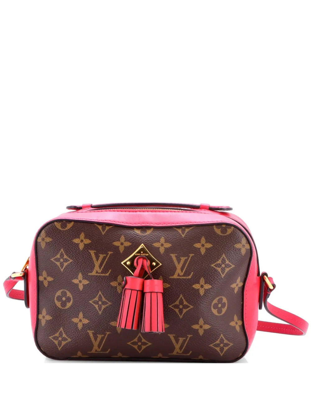 Louis Vuitton Pre-Owned Borsa a mano Saintonge in pelle e tela con monogramma e tracolla - Marrone