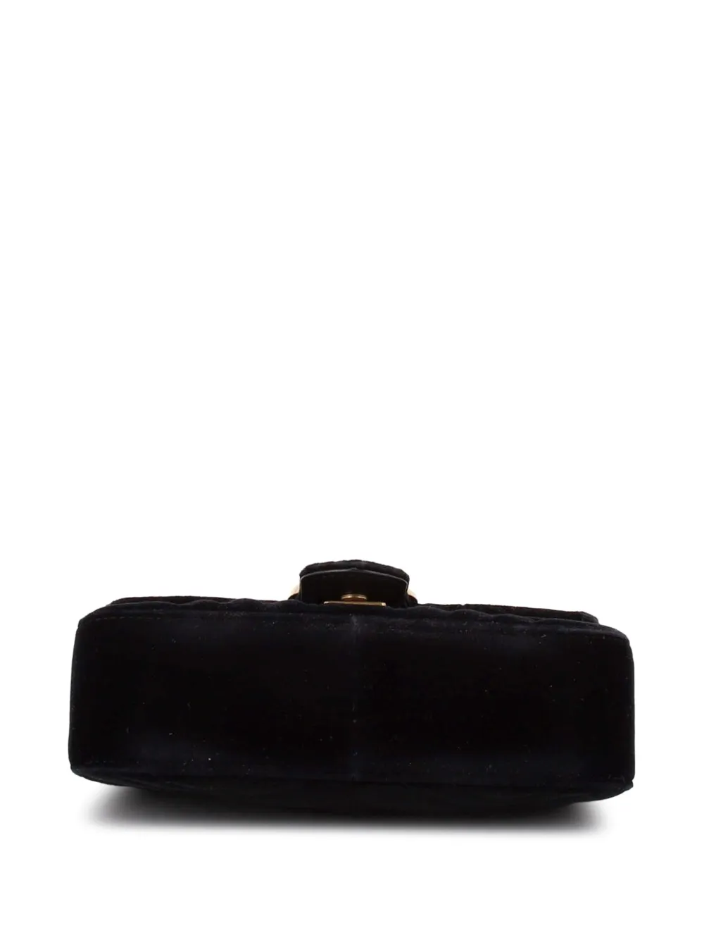 Gucci Pre-owned GG Marmont Flap Bag Matelasse Velvet Mini Shoulder Bag in Black, view 4