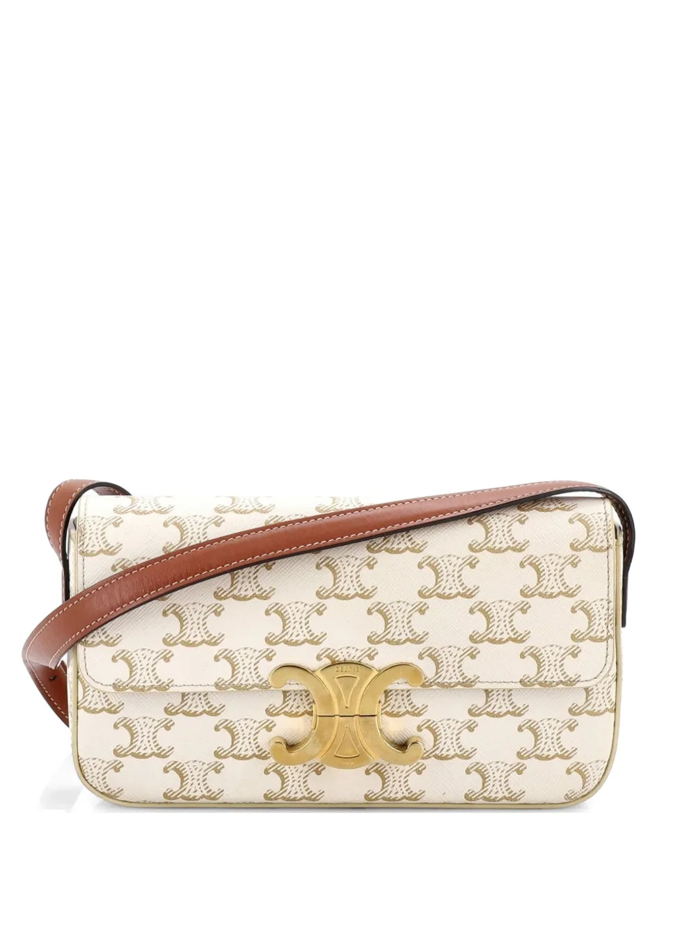 Celine Pre-Owned Triomphe East-West Triomphe Coated Canvas shoulder bag - Neutrals