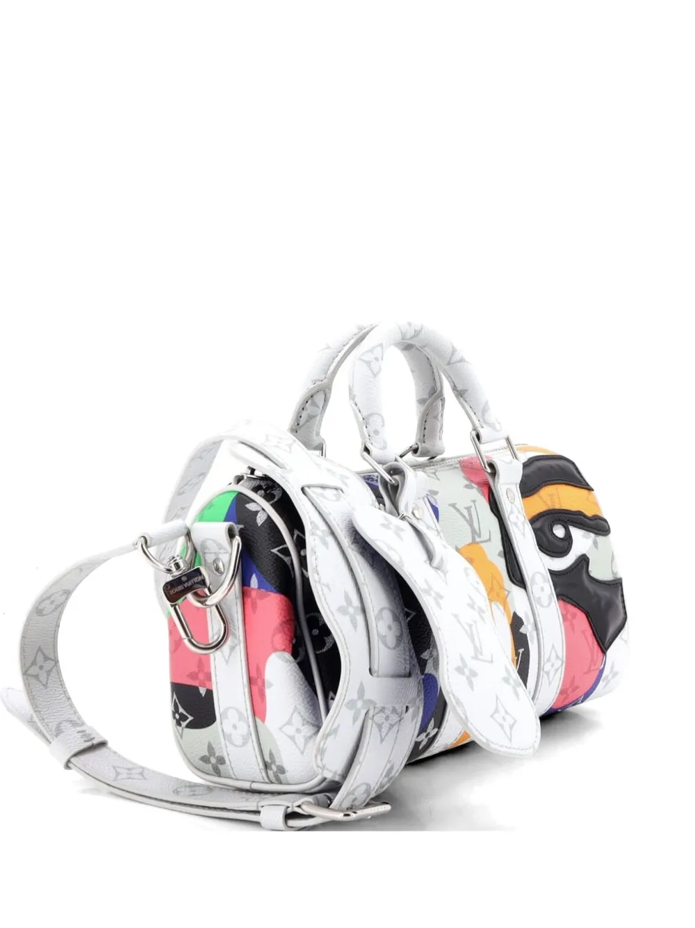 Louis Vuitton Pre-Owned Borsa a tracolla Keepall Bandouliere Bag Limited Edition Portrait Monogram Canvas 25 - Grigio