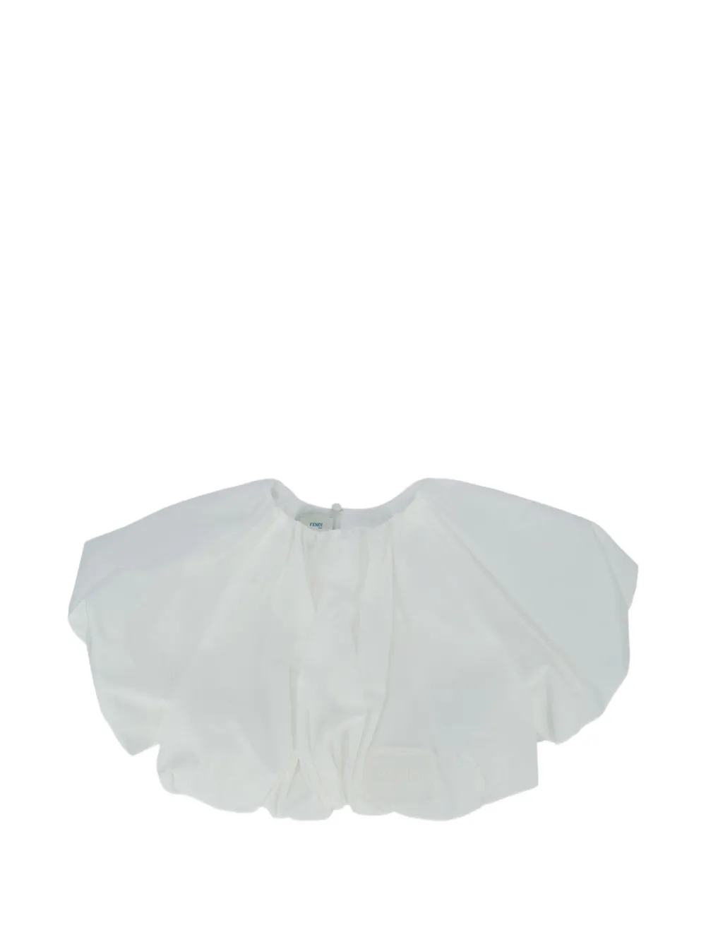 Fendi Kids puff-sleeve poplin top - Weiß