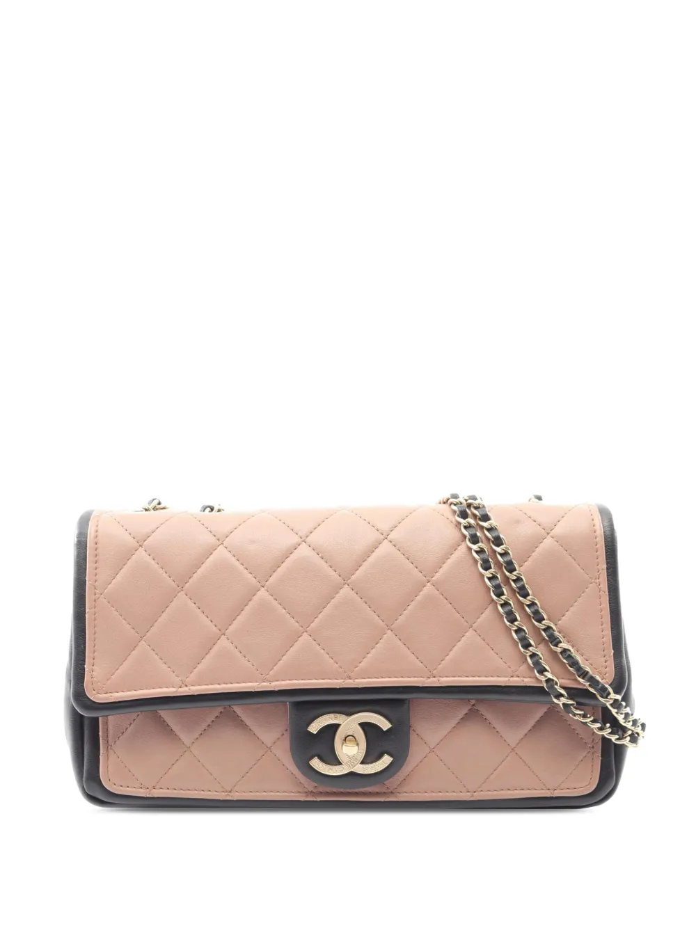 CHANEL Pre-Owned 2014 Medium Bicolor Quilted Lambskin Graphic Flap shoulder bag - Rosa