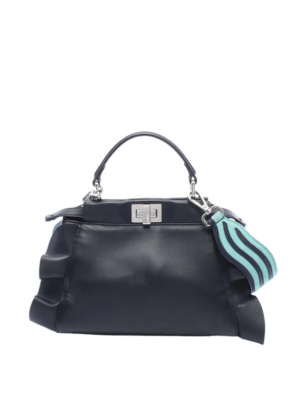 Fendi Pre-Owned 2010-2026 Mini Bicolor Nappa Waves Peekaboo Iconic satchel - Nero