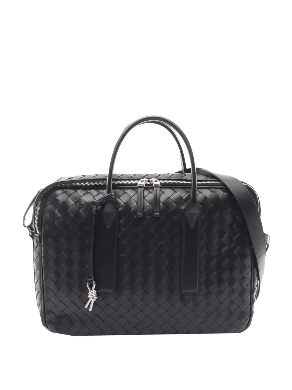 Bottega Veneta Pre-Owned 2012-2026 Medium Lambskin Intrecciato Getaway satchel - Nero
