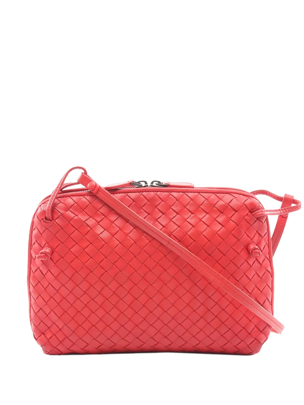 Bottega Veneta Pre-Owned 2012-2026 Nappa Intrecciato Nodini crossbody bag - Rosso