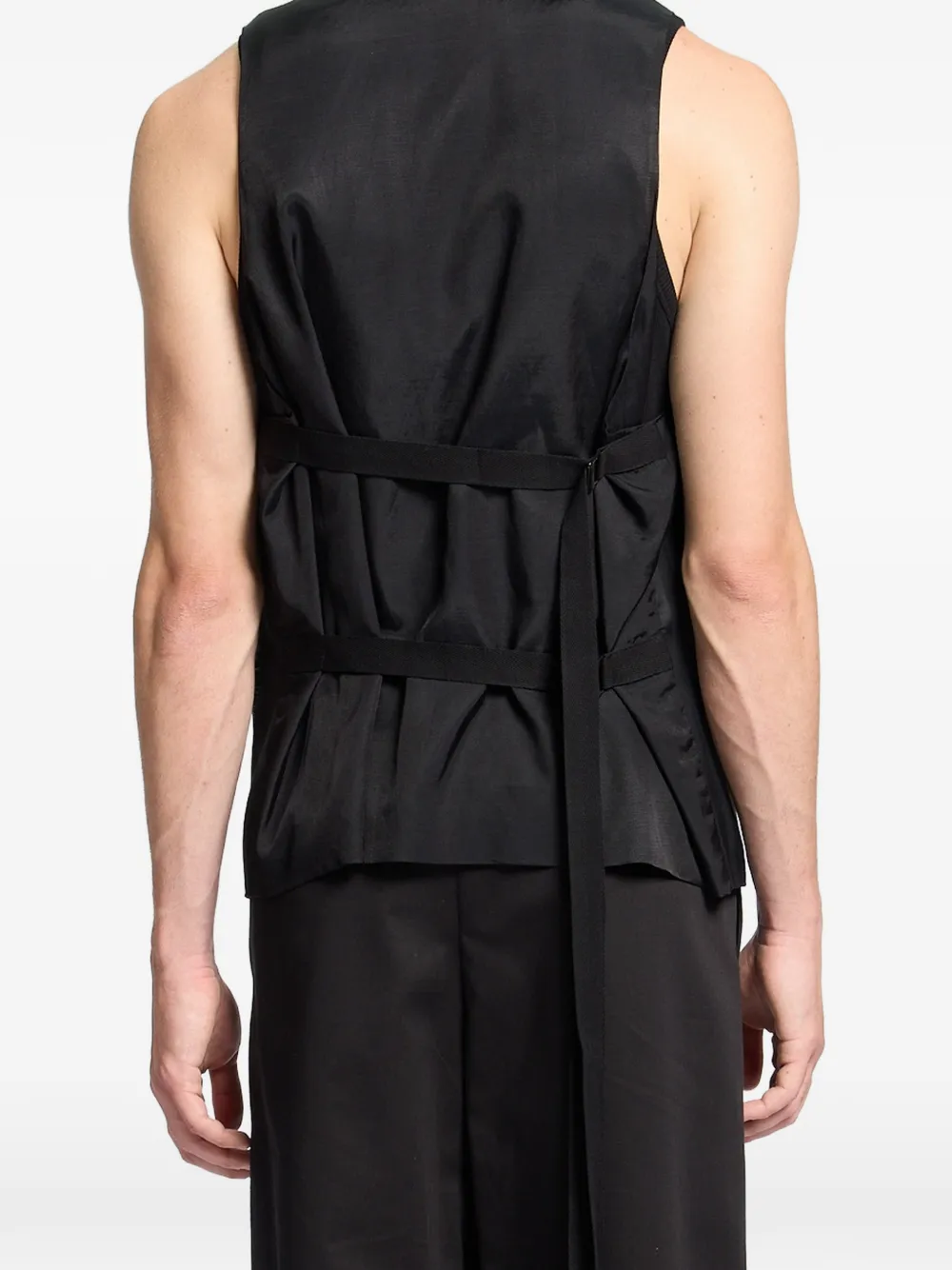 Ann Demeulemeester Juikko gestreept satijnen gilet Zwart