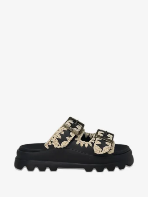 Mou Bounce crochet-trim sandals