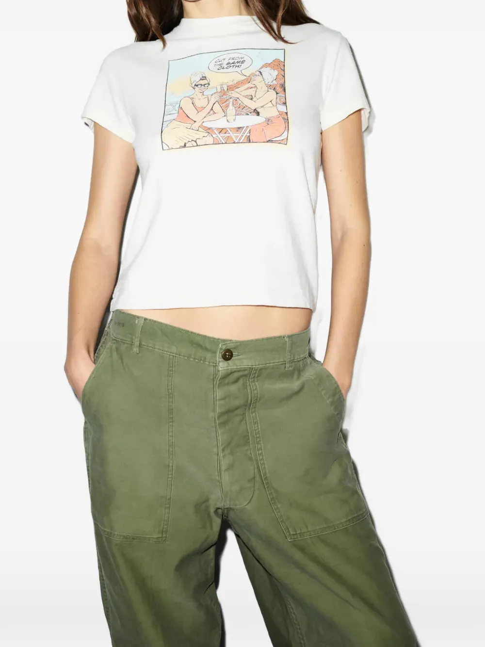 RE DONE T-shirt met print Wit