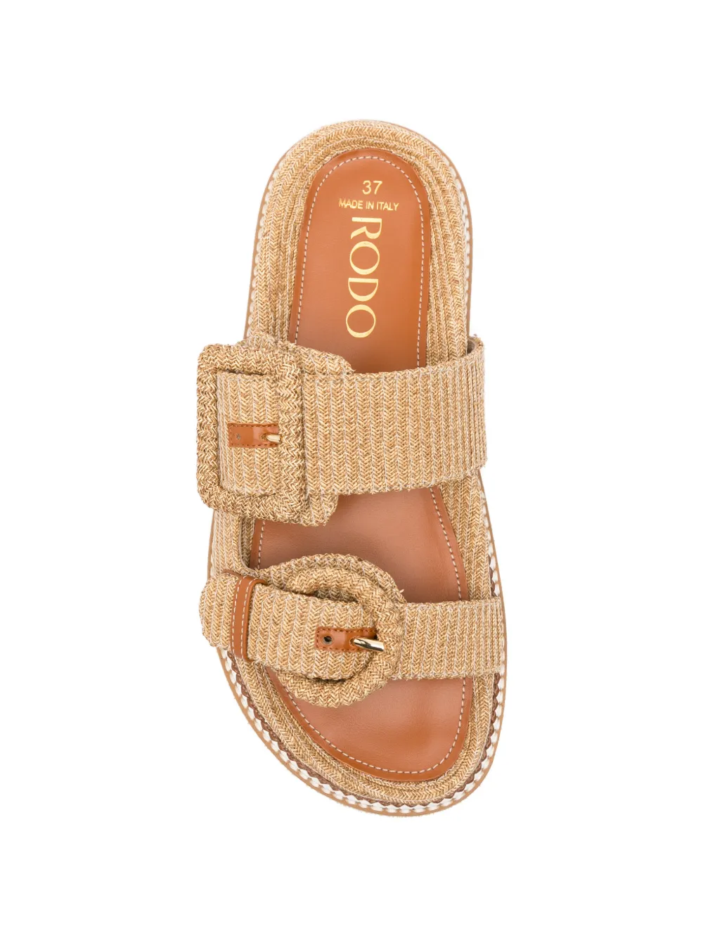 Rodo buckle-detail straw sandals Bruin