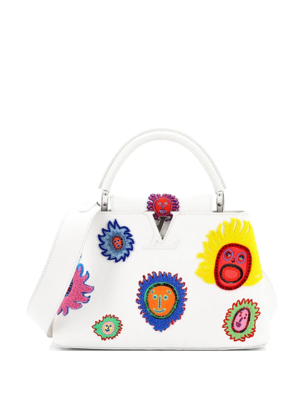 Louis Vuitton Pre-Owned Borsa a tracolla Capucines Yayoi Kusama con ricamo My Eternal Soul Taurillon - Bianco