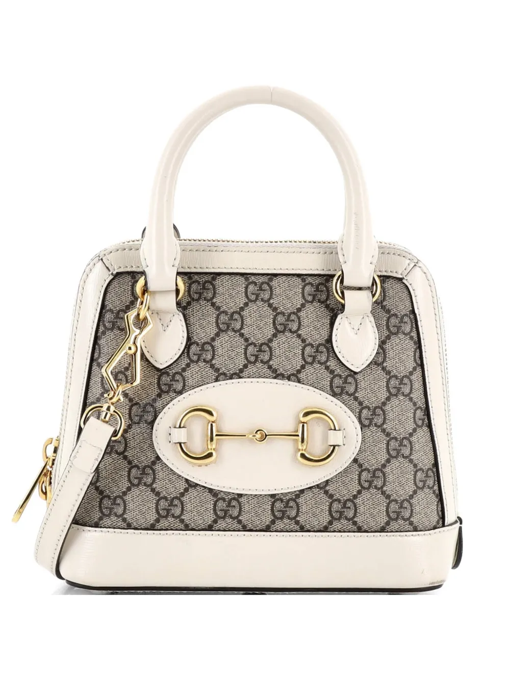 Gucci Pre-Owned 1955 Horsebit Handle Bag aus GG-beschichtetem Canvas mit Mini-Schultertasche - Braun