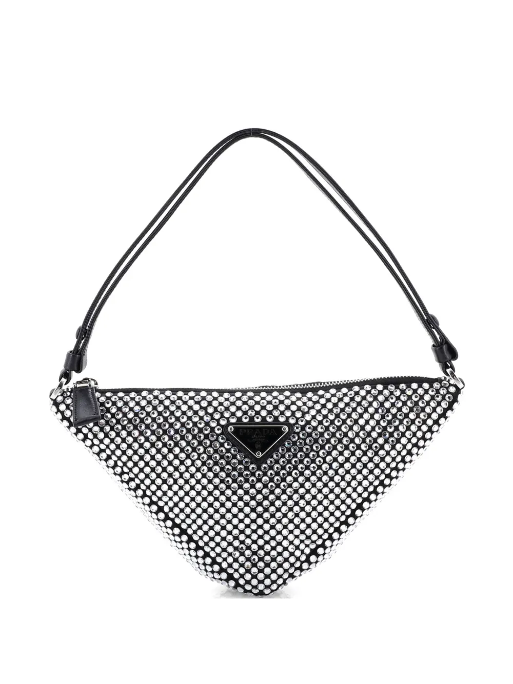 Prada Pre-Owned Mini Satchel-Tasche aus Satin mit Kristallverzierung - Schwarz