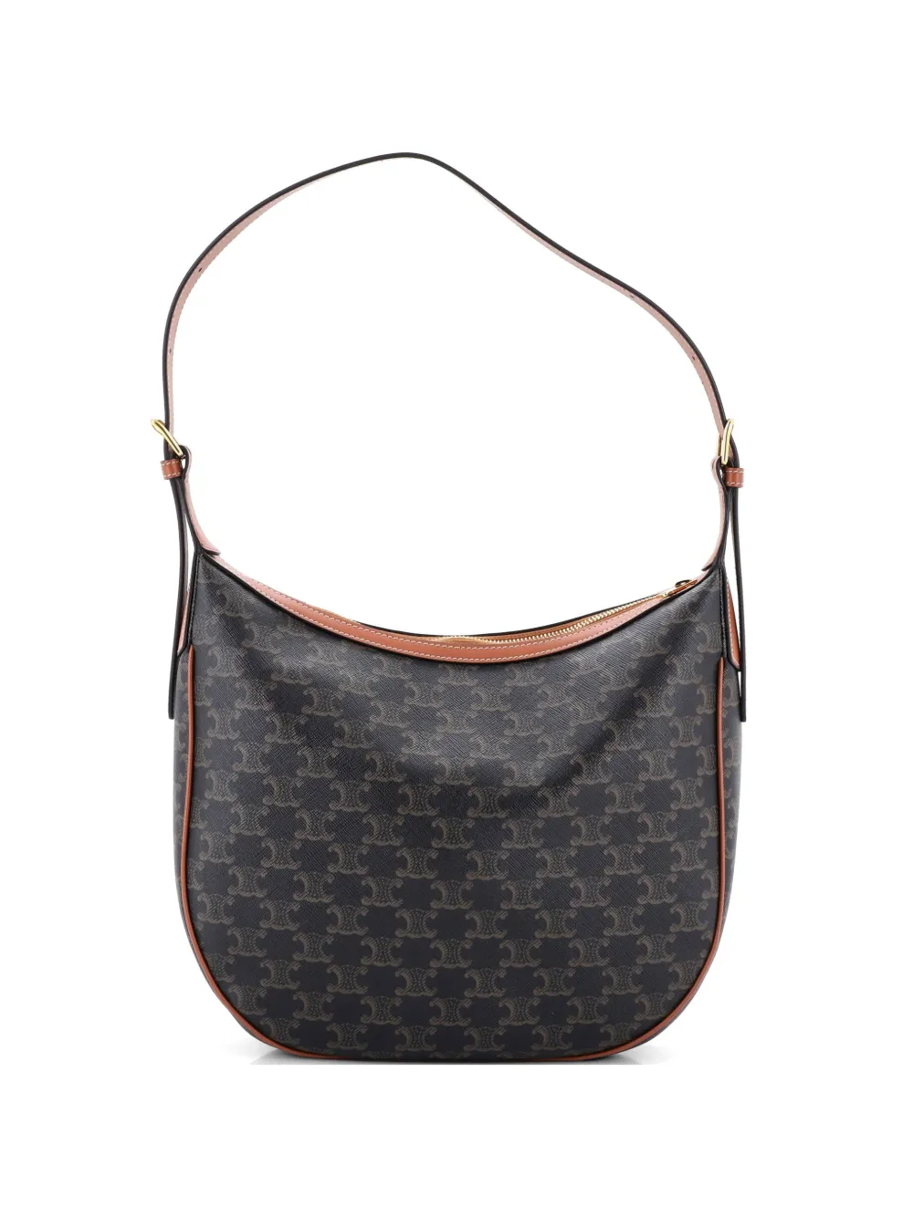 Celine Pre-Owned Borsa a spalla Heloise Triomphe media in tela cerata - Marrone