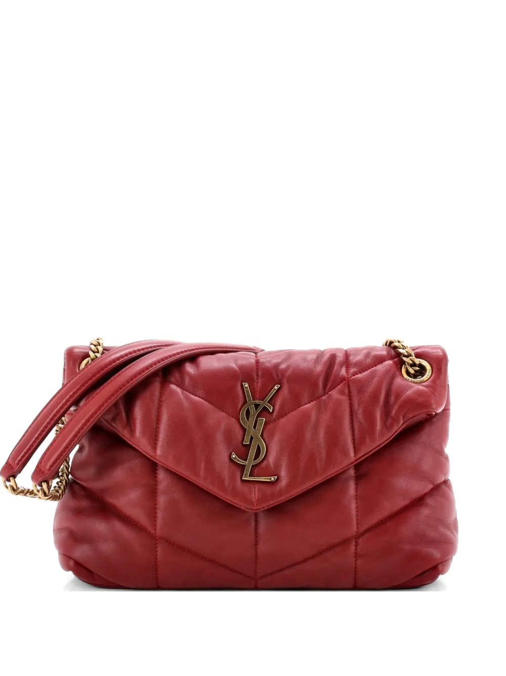Saint Laurent Pre-Owned Borsa a tracolla Loulou Puffer piccola in pelle trapuntata - Rosso