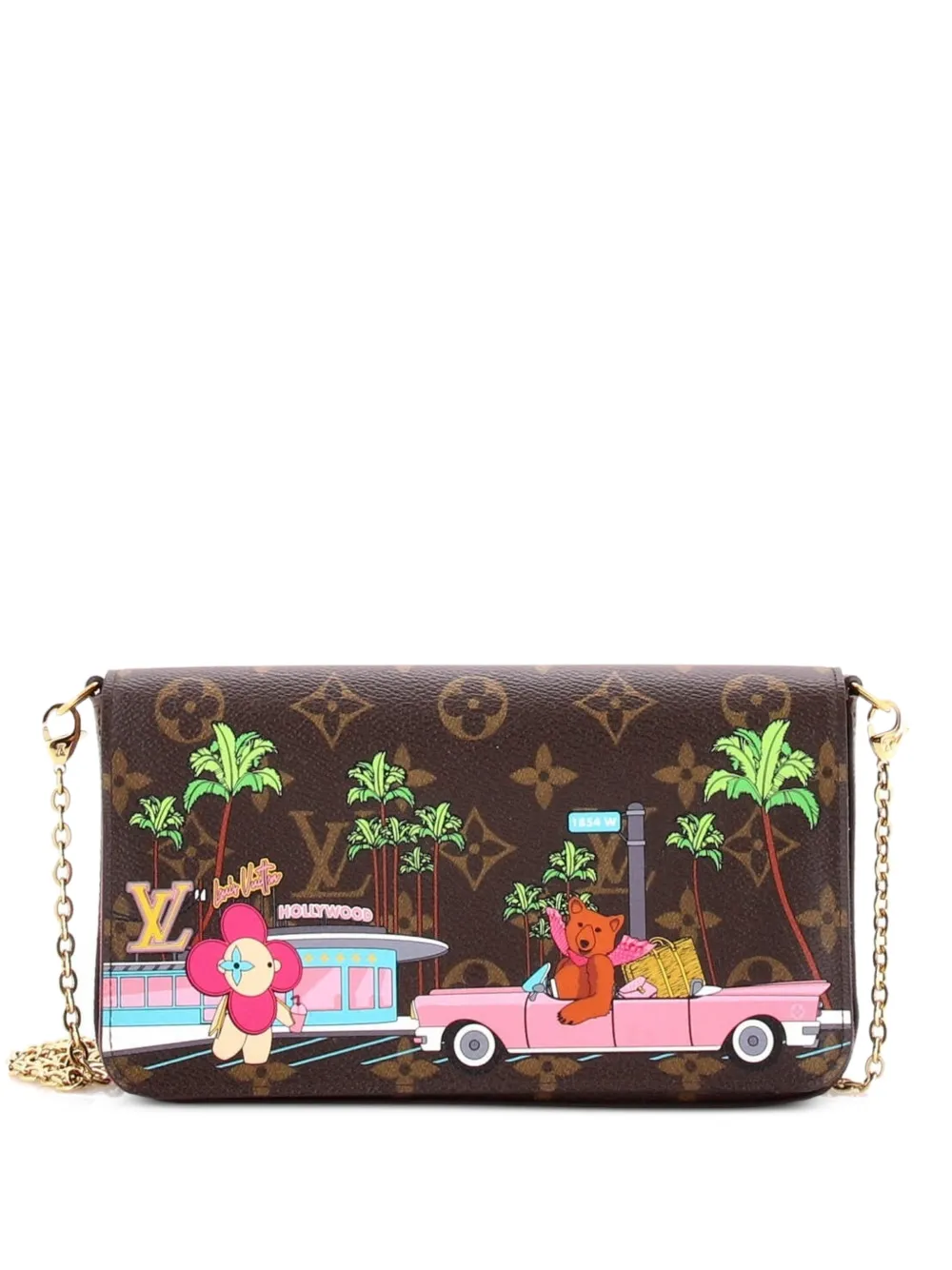 Louis Vuitton Pre-Owned Felicie Pochette Limited Edition Vivienne Xmas Umhängetasche aus Monogram-Canvas - Braun