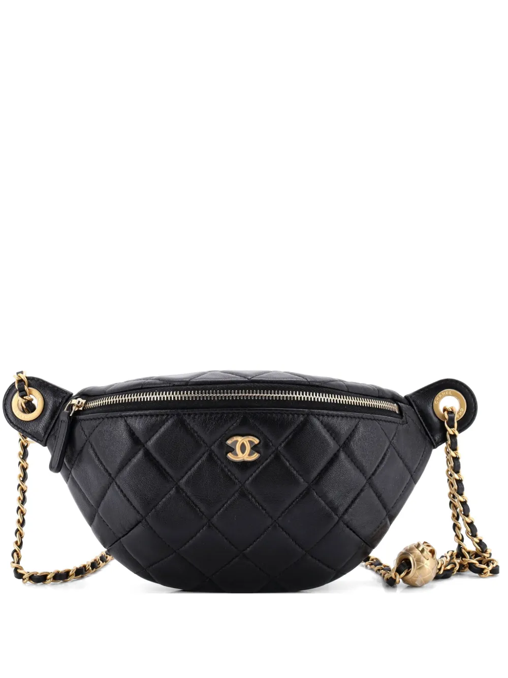 CHANEL Pre-Owned Marsupio Pearl Crush Chain trapuntato - Nero