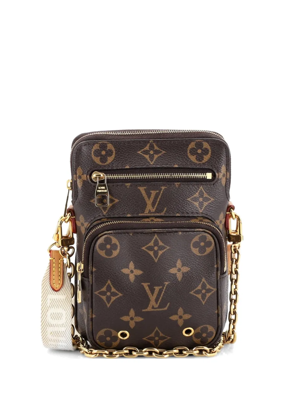 Louis Vuitton Pre-Owned Pouch per smartphone Utility in tela con monogramma e tracolla - Marrone