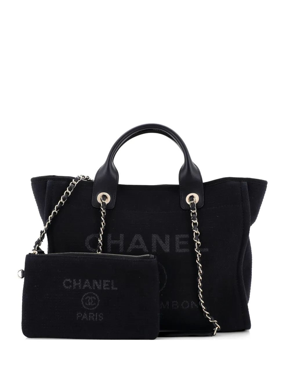 CHANEL Pre-Owned Borsa a spalla Deauville NM Tote Mixed Fibers media - Nero